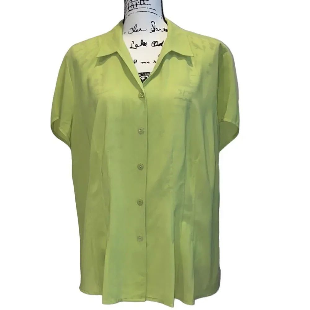 KC Studio Lime Green Careerwear Blouse Size XL
